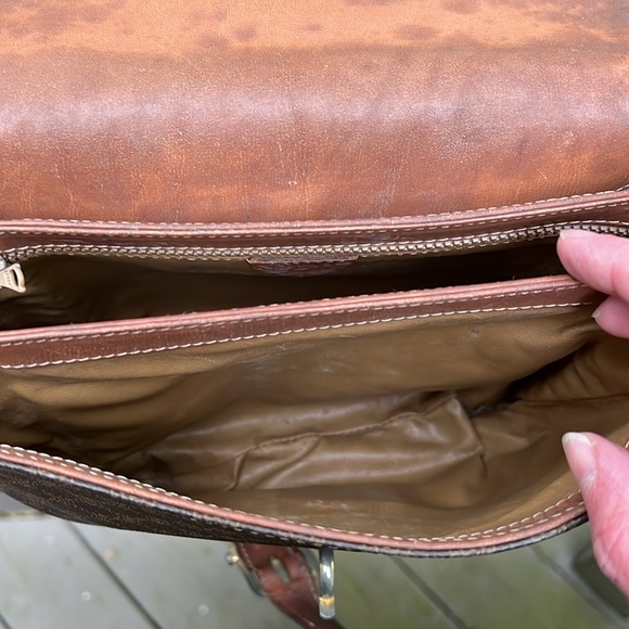 CELINE Macadam Vintage Coated Canvas Shoulder Crossbody Bag Brown PVC - Picture 12 of 17